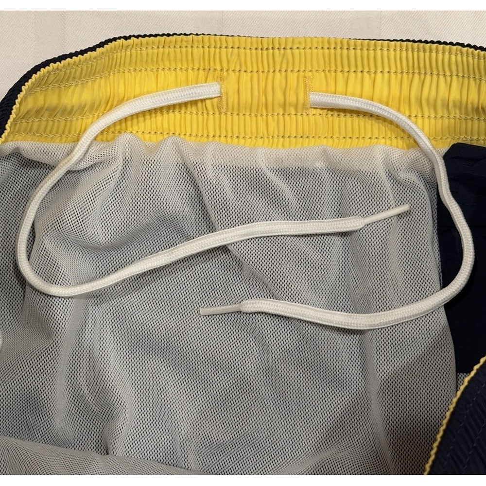 Polo Ralph Lauren Men's XL Navy Blue Yellow‎ Pony Lined Swimming Trunks Pockets - Picture 6 of 6